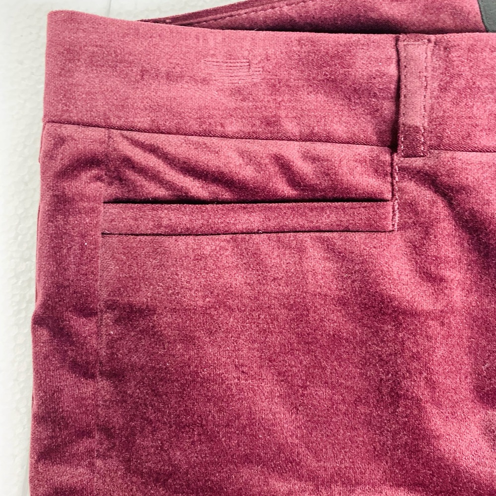 Banana Republic Sloan Burgundy Velvet Skinny Pants Sz.4 - Picture 7 of 8